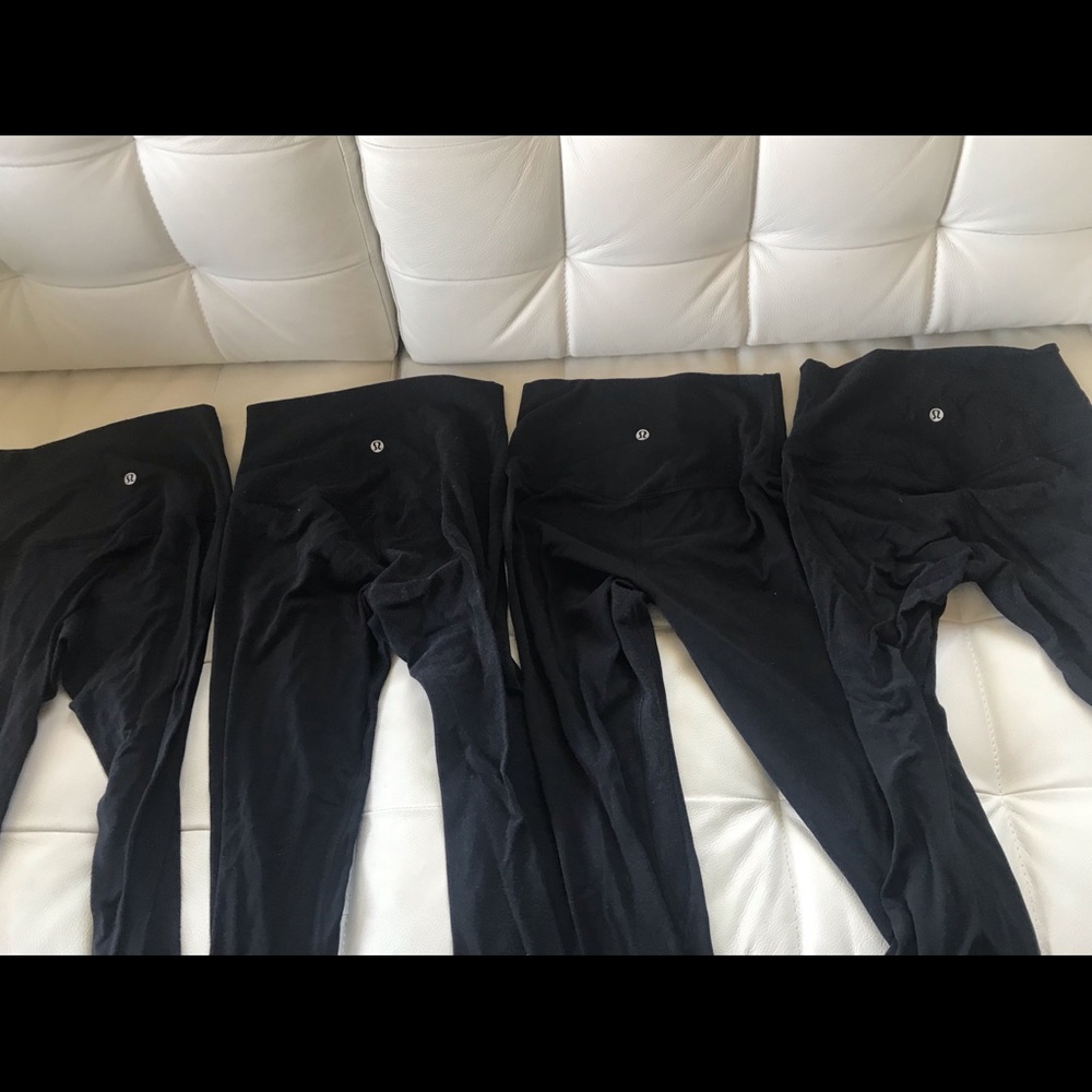 4 pairs black lululemon align pants size 4